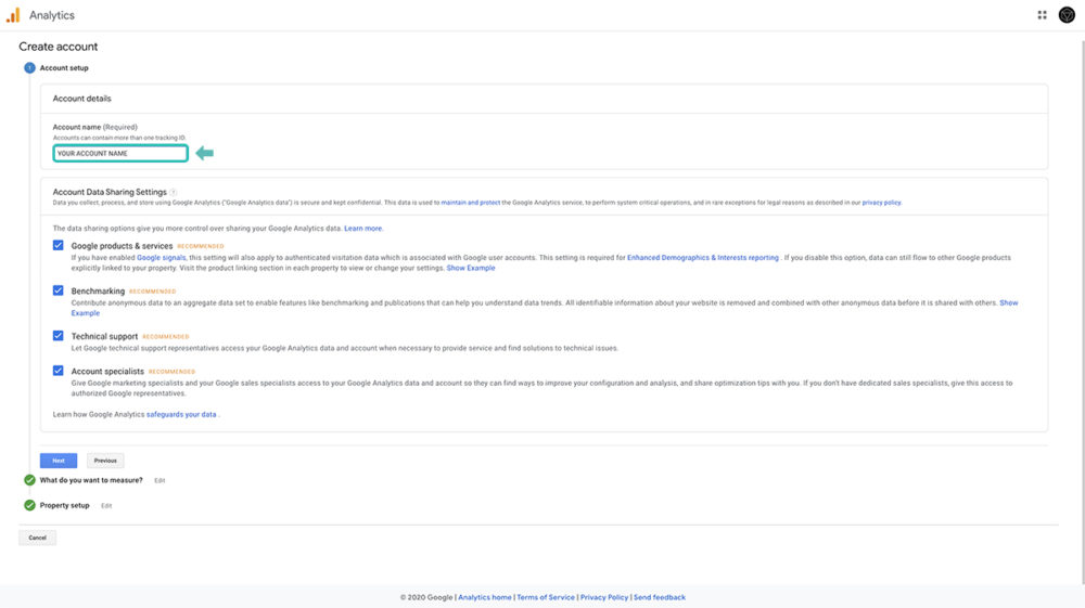 วิธีการตั้งชื่อ Google Analytics